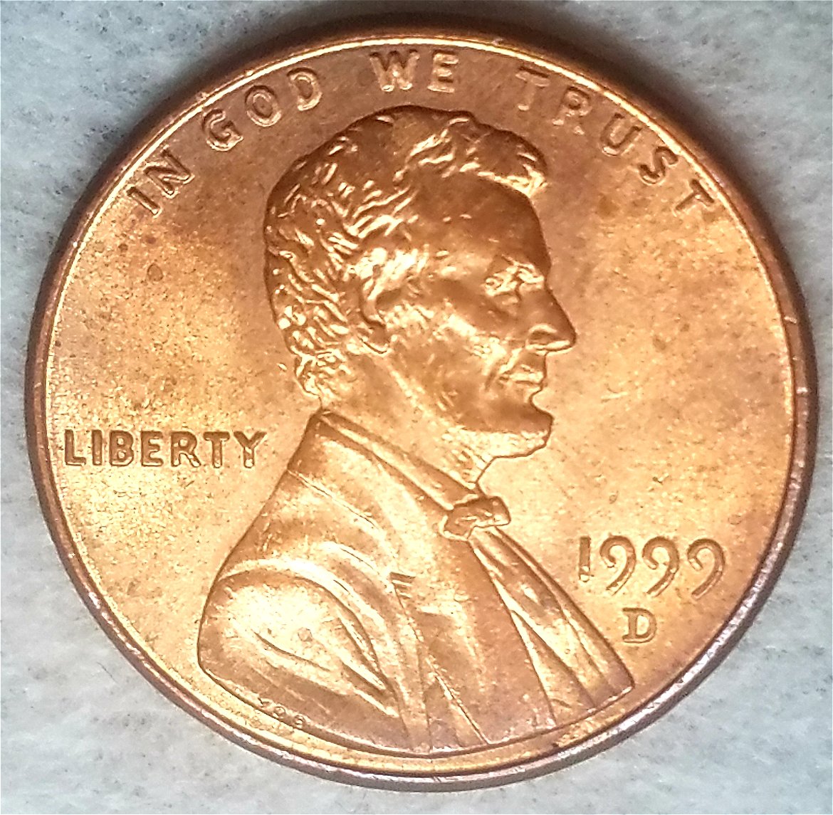 1999-D-Lincoln-Cent-Unusual-Extra-Die-Strikes-On-Bust-Of-Obverse?